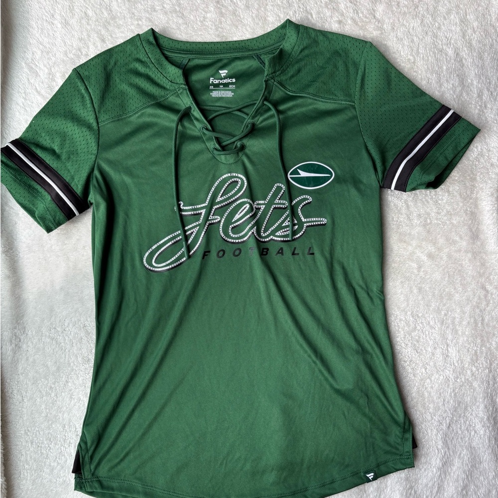 Fanatics New York Jets Green Embellished Football Jersey T-Shirt